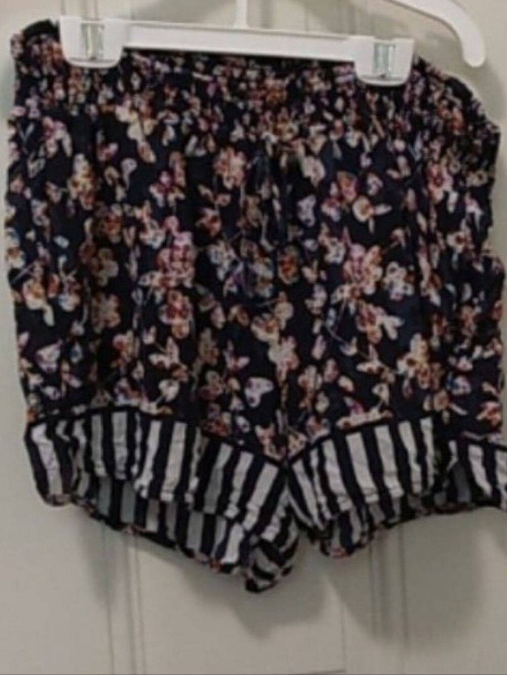 Vera Bradley Navy Floral and Stripe Lounge Shorts